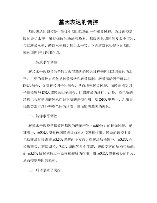 基因表达的调控