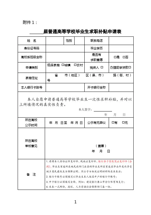 求职补贴附件1、2、5