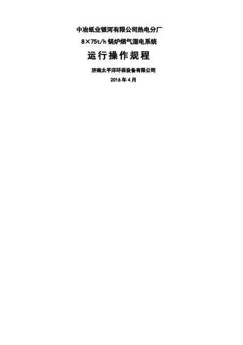 湿电运行操作规程