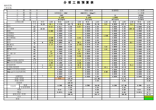 公路工程预算表                                          (各类表格)