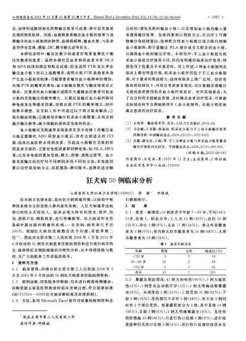 狂犬病50例临床分析