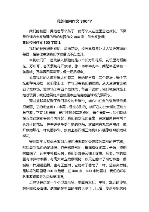 我的校园作文800字