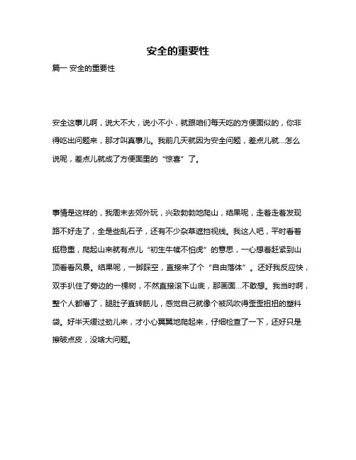 作文《安全的重要性》