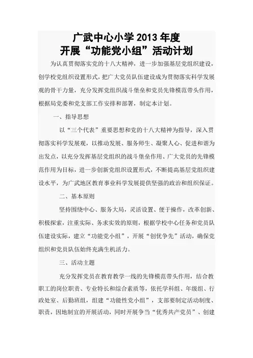 功能党小组