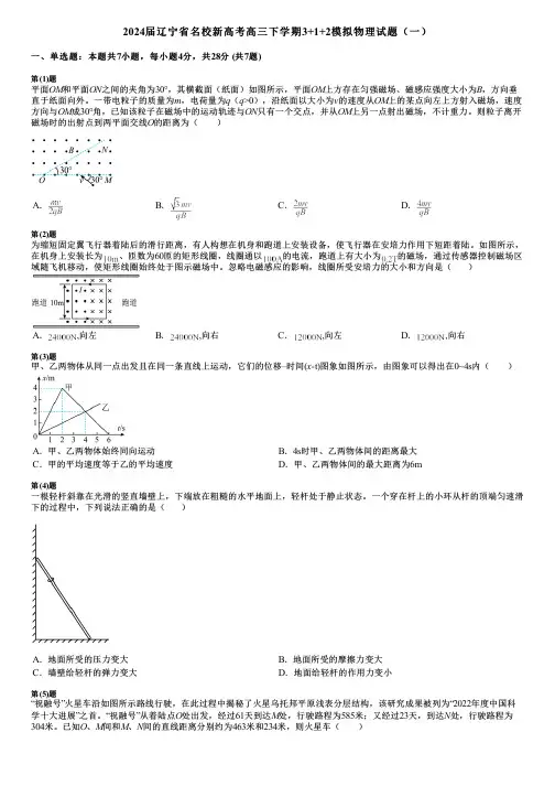 2024届辽宁省名校新高考高三下学期3+1+2模拟物理试题(一)