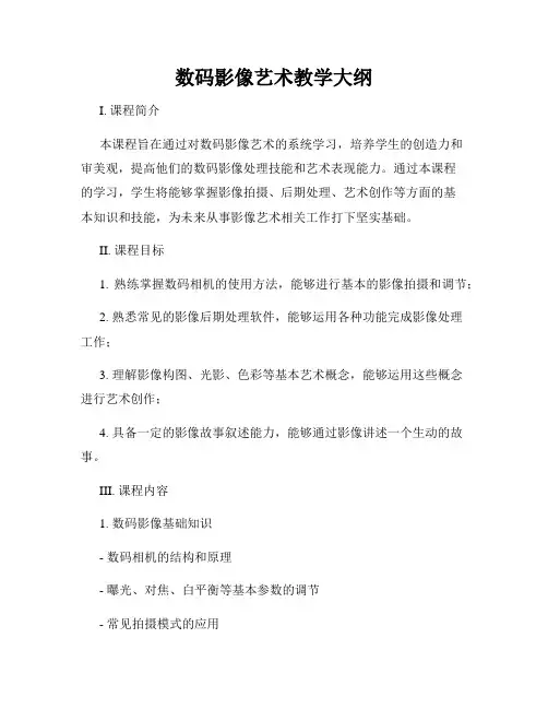 数码影像艺术教学大纲