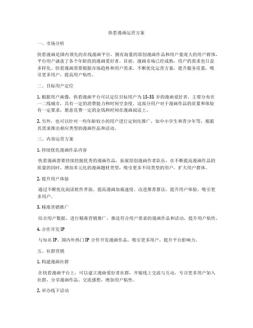 快看漫画运营方案