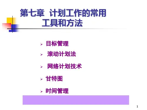 计划工作常用工具与方法
