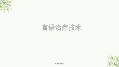 言语治疗技术课件