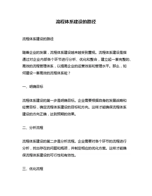 流程体系建设的路径