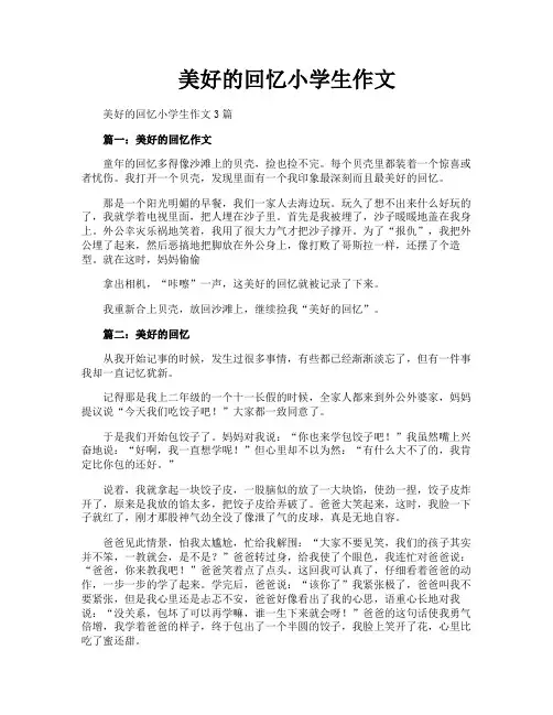 美好的回忆小学生作文