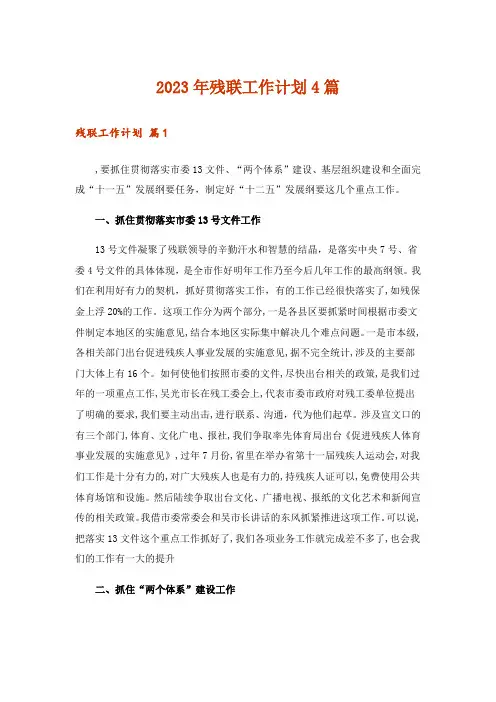 2023年残联工作计划4篇_1