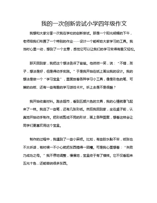 我的一次创新尝试小学四年级作文