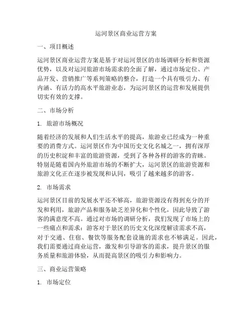 运河景区商业运营方案