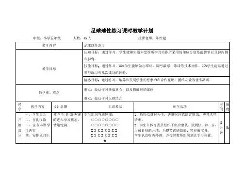 《足球球性练习》优秀教案