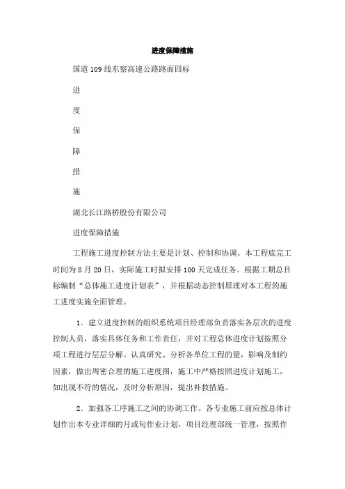 进度保障措施