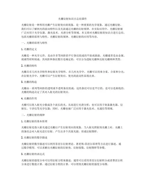光栅衍射知识点总结课件