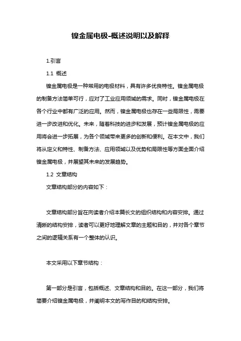 镍金属电极-概述说明以及解释