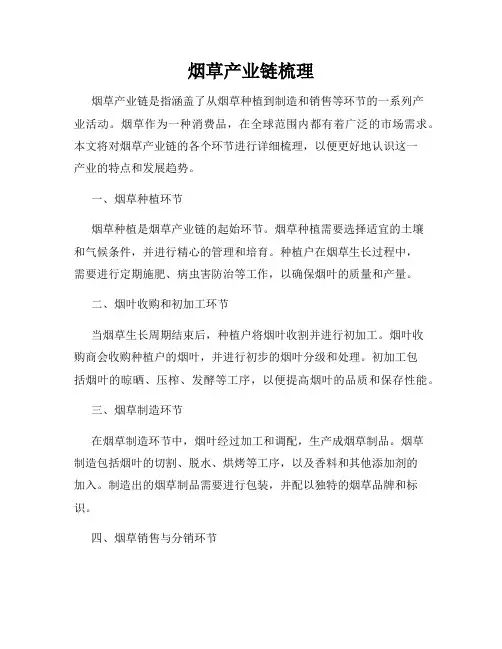 烟草产业链梳理