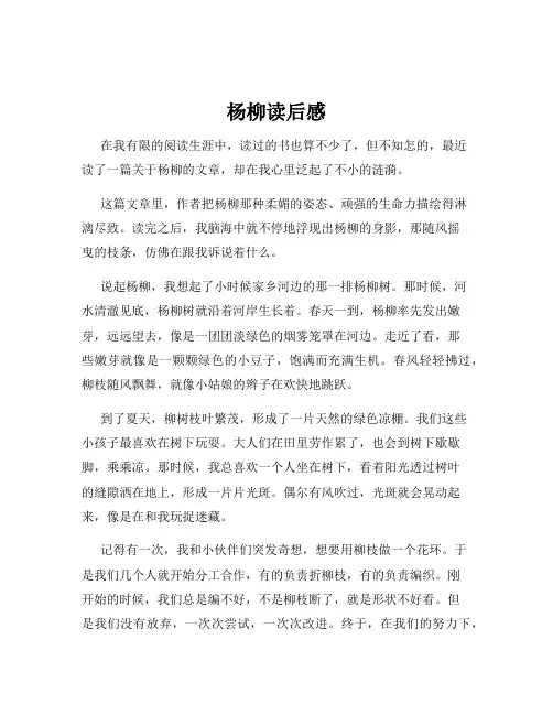 杨柳读后感