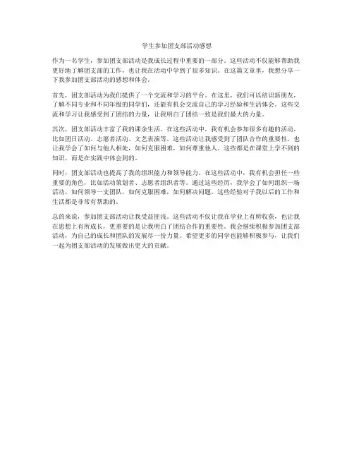 学生参加团支部活动感想