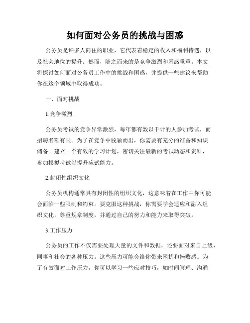 如何面对公务员的挑战与困惑