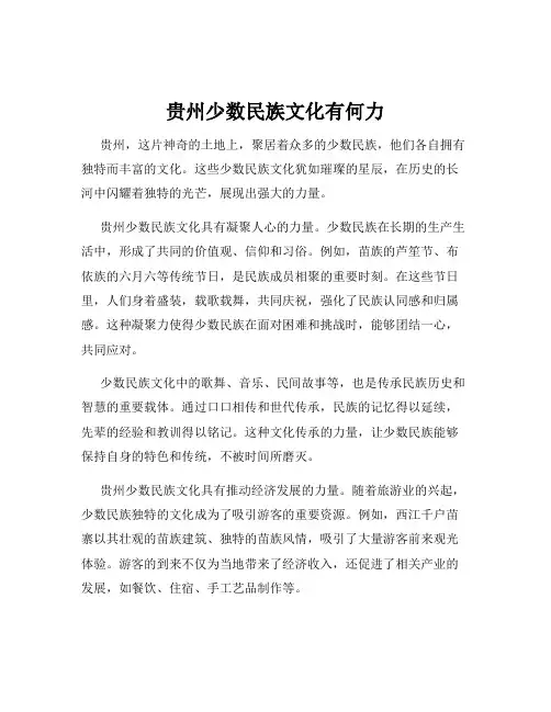 贵州少数民族文化有何力