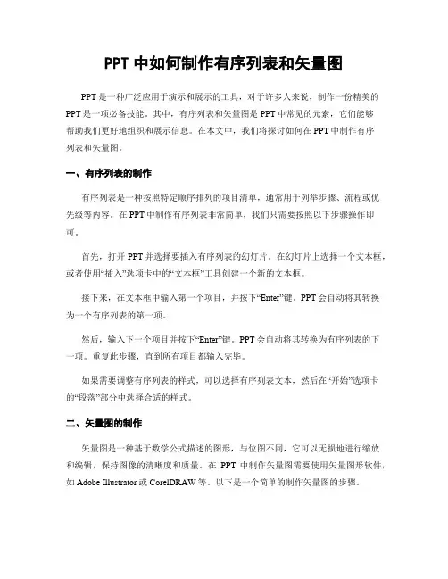 PPT中如何制作有序列表和矢量图