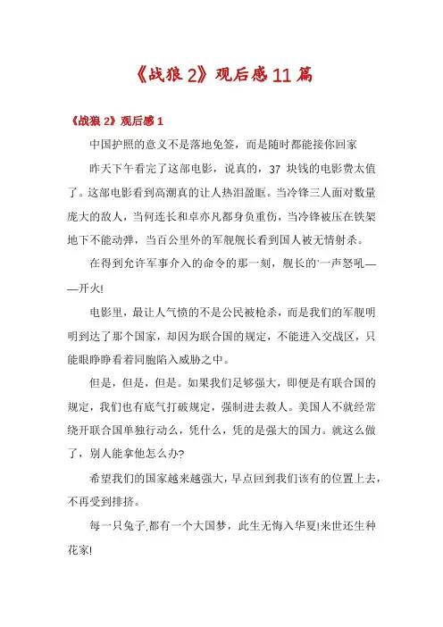 《战狼2》观后感11篇