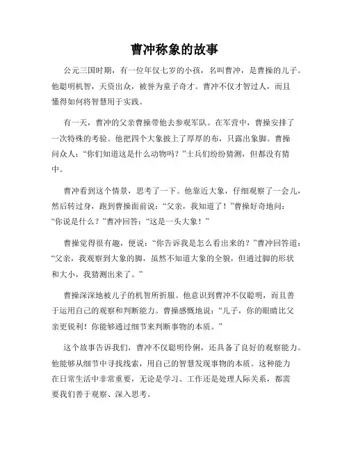 曹冲称象的故事