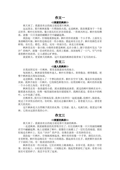 枫林作文400字四年级