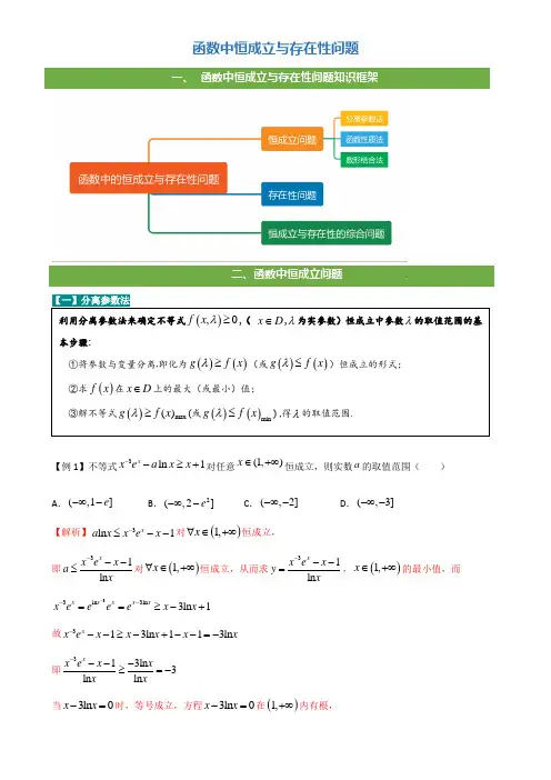 方法技巧专题16 函数中恒成立与存在性问题(解析版)