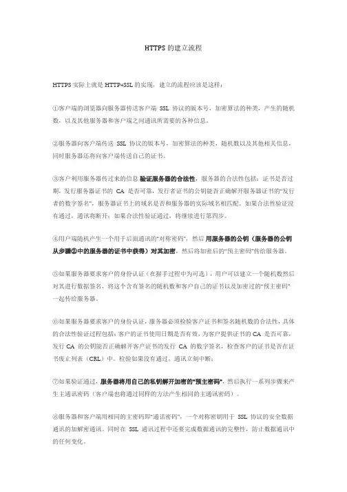 HTTPS的建立流程