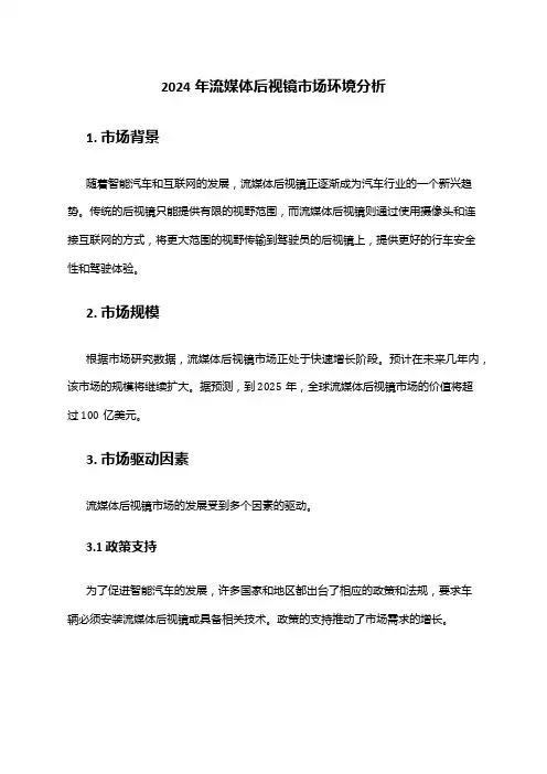 2024年流媒体后视镜市场环境分析