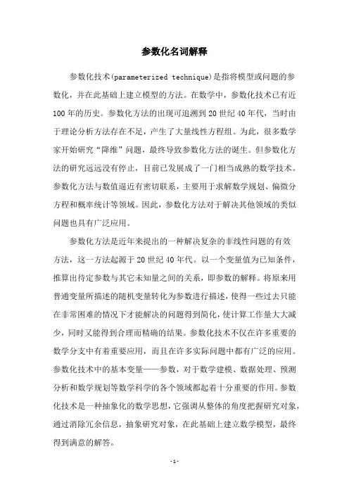 参数化名词解释