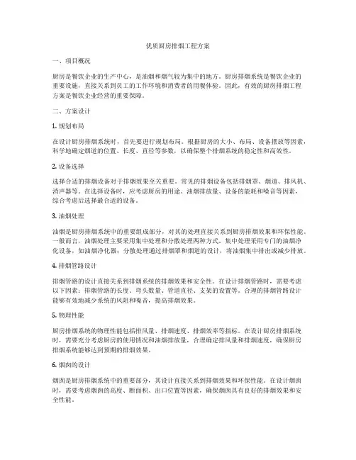 优质厨房排烟工程方案