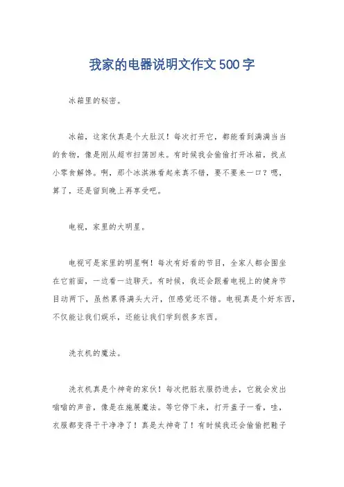 我家的电器说明文作文500字