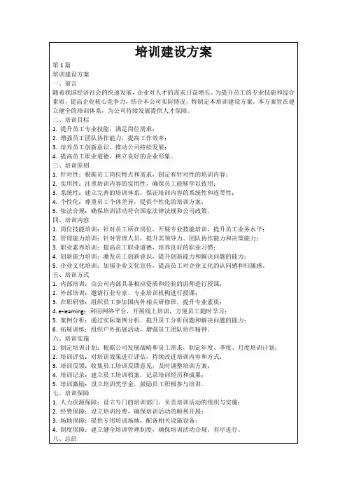 培训建设方案