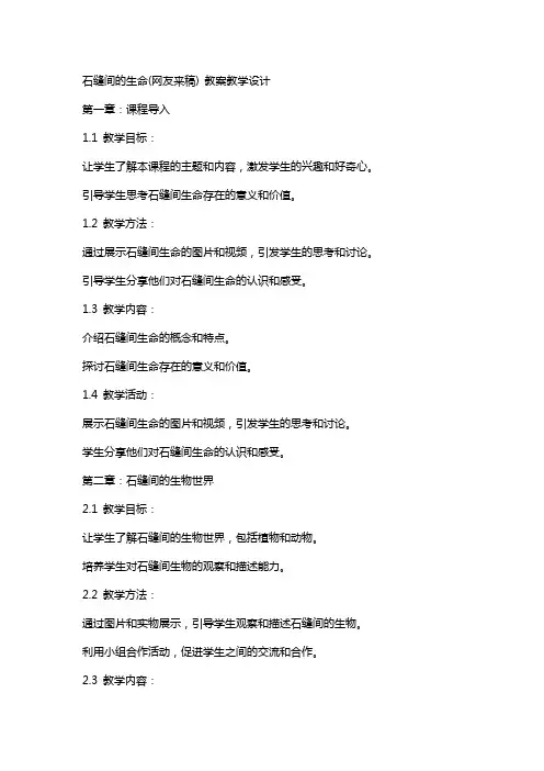 石缝间的生命(网友来稿) 教案教学设计