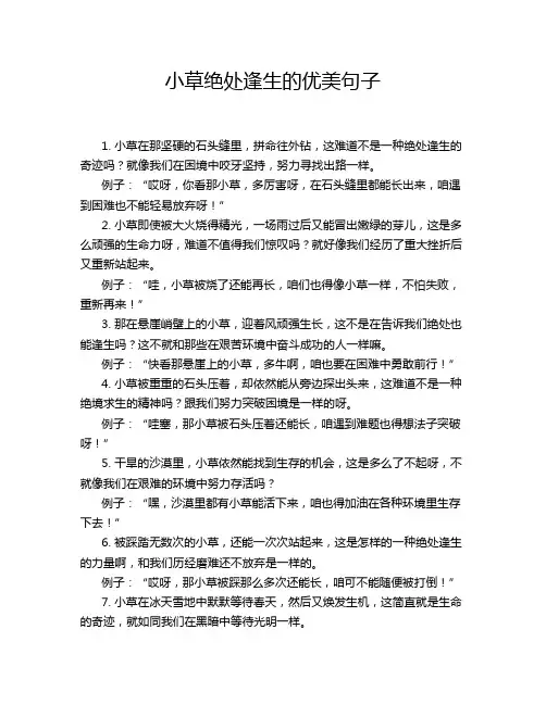 小草绝处逢生的优美句子