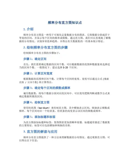 频率分布直方图知识点