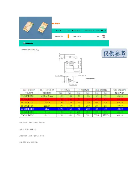 发光二极管的资料(贴片、直插)