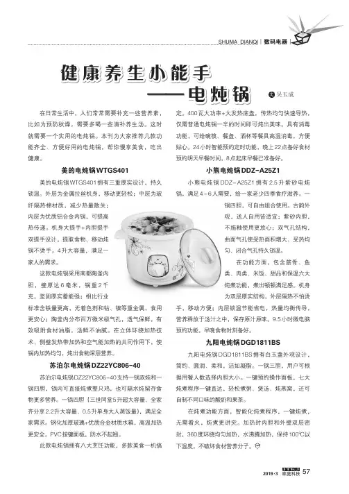 健康养生小能手——电炖锅