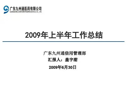 1.9【信用管理部】09年上半年工作总结
