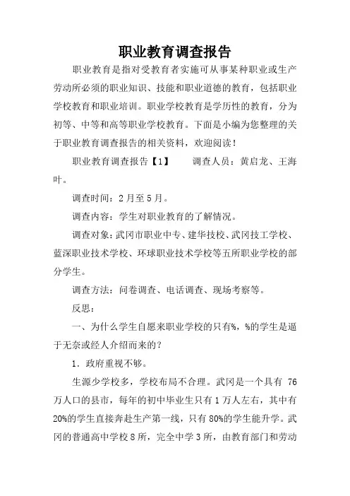 职业教育调查报告