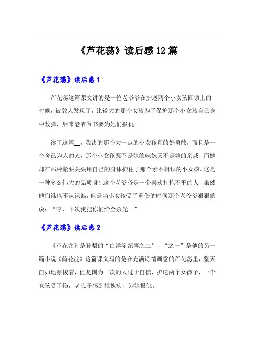 《芦花荡》读后感12篇