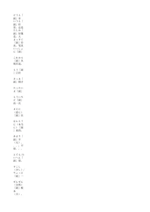 标准日本语初级副词总结