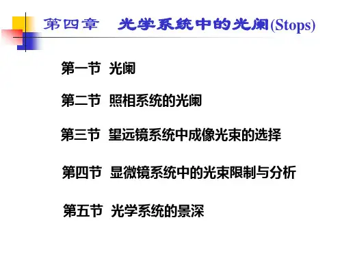 工程光学第四章_光学系统中的光阑与光束限制
