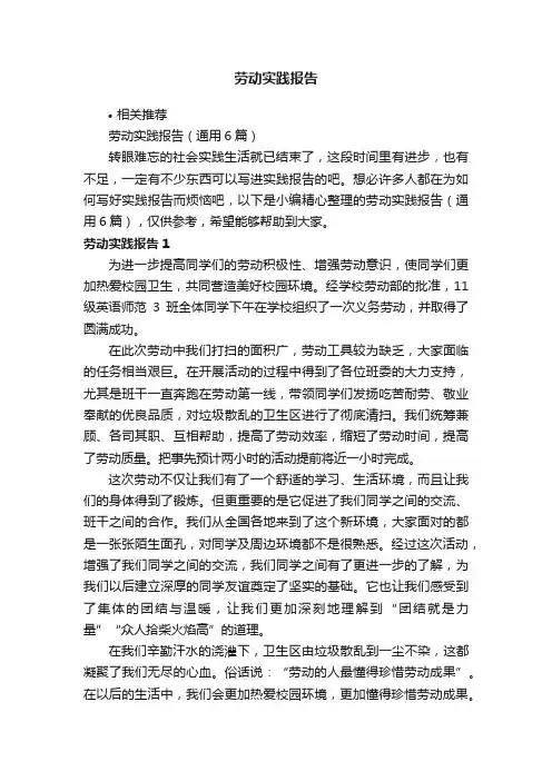 劳动实践报告