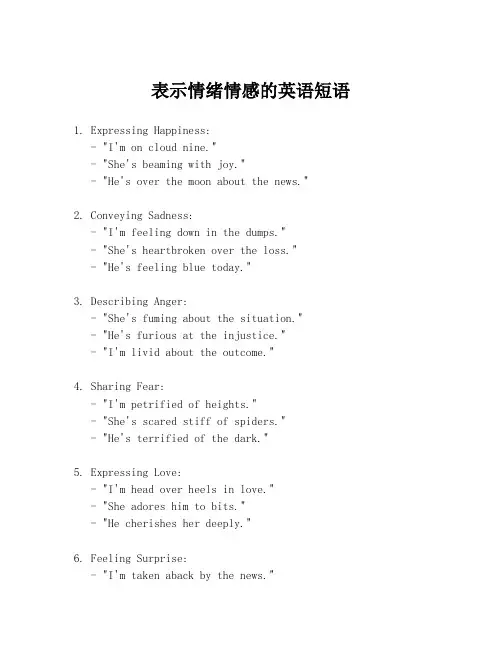 表示情绪情感的英语短语